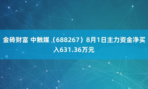 金砖财富 中触媒（688267）8月1日主力资金净买入631.36万元