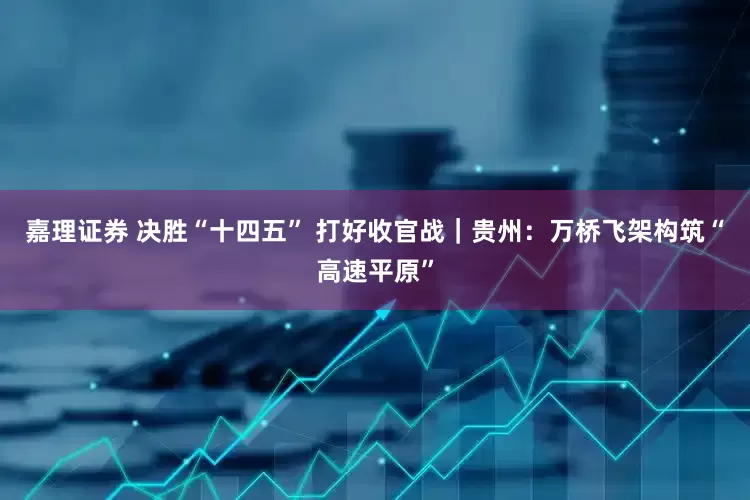 嘉理证券 决胜“十四五” 打好收官战｜贵州：万桥飞架构筑“高速平原”