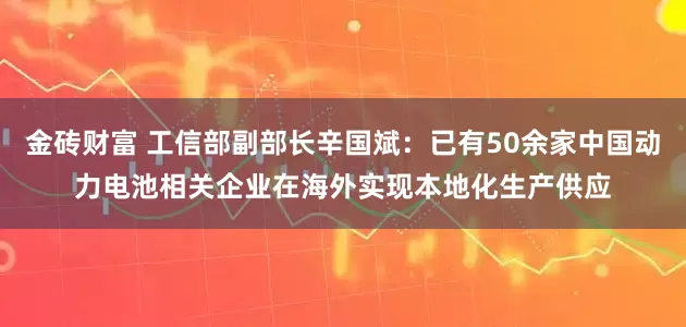 金砖财富 工信部副部长辛国斌：已有50余家中国动力电池相关企业在海外实现本地化生产供应
